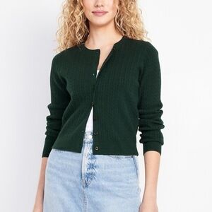Old Navy Sosoft Cardigan Dk Green